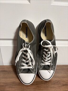 Converse Low Top Canvas Sneakers - Dark Gray & White Size 12 Mens